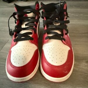 Jordan Kids Red and White Sneakers